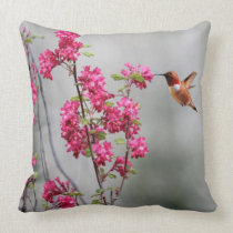 Flying Hummingbird and Flowers pillows