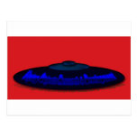 Flying Objects R. & D. in Chrome BLUE and Magenta Postcard