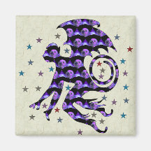 Flying Skull Monkey Fridge Magnet