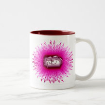 FlyingBeauties in pink and brick red Mugs