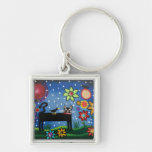 Folk Art By Lori Everett Cat With Attitude Key Chain
