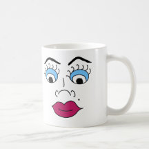 Folk Art Female Face HERS Mug
