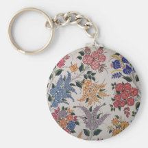 Folk Art Flowers Keychain