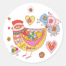 Folk Bird Sticker
