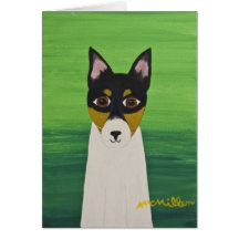 folk dog #136 greeting card