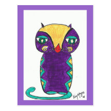 folk kitty Postcard