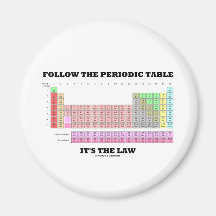 Follow The Periodic Table It's The Law (Chemistry) Magnets