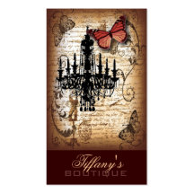 fondo vintage chandelier butterfly scripts fashion business card templates