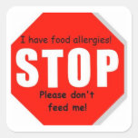 Food Allergy Stop Sign Stickers