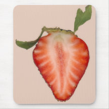 Food - Fruit - Slice of Strawberry Mouse Pad