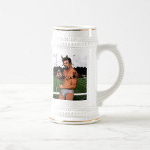 Football Satyr in Briefs Beer Mug