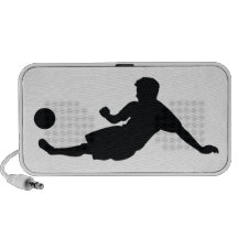 Football Soccer Black Silhouette Notebook Speaker
