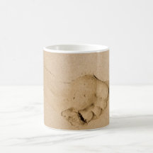 Footprint on the Beach Coffee Mugs