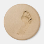 Footprint on the Beach Fridge Magnets