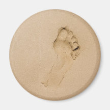 Footprint on the Beach Fridge Magnets
