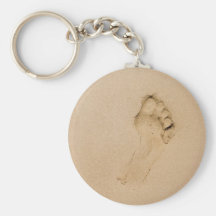 Footprint on the Beach Keychain