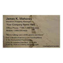 Footprints at the Beach Real Estate Business Card Templates