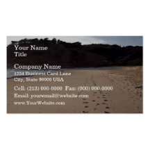 Footprints in beach sand business card