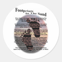 Footprints in the Sand... Round Sticker