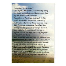 Footprints Memorial Prayer Card Business Card Template