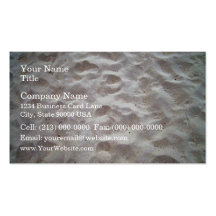 Footprints on sand texture business card