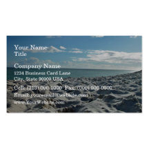 Footprints on the seashore business card template
