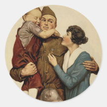 For Home and Country Round Sticker