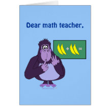 For Math Teacher Funny Gorilla Counting Customised Greeting Cards