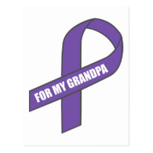 For My Grandpa (Purple Ribbon) Post Cards