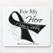 For My Hero I Wear a Ribbon Melanoma Mouse Pad