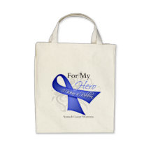 For My Hero I Wear a Ribbon Stomach Cancer Canvas Bag
