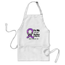 For My Hero My Wife - Purple Ribbon Awareness Aprons