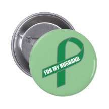 For My Husband (Green Ribbon) Pinback Button