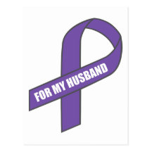 For My Husband (Purple Ribbon) Postcard