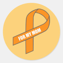 For My Mum (Orange Ribbon) Round Stickers