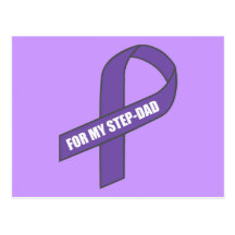 For My Step-Dad (Purple Ribbon) Postcard