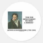 For Our Improvement We Need A Mirror Quote Round Stickers