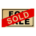 FOR SALE / SOLD sign Business Card Templates