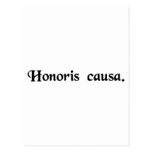 For the sake of the honour. post card