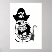 Forever Alone Pirate Comic Face Posters