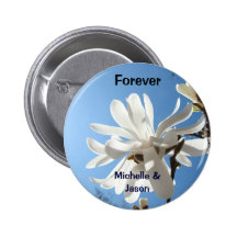 Forever buttons Blue Sky Magnolias Bride Groom