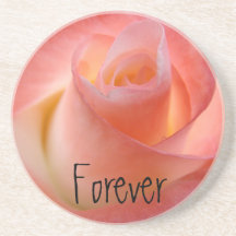 Forever gifts Pink Rose Flower coasters Valentines