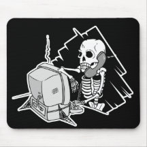 forever skeleton on hold tech support mousemats