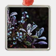 Forget Me Not blue flower Ornaments
