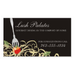 fork stuck tomato spaghetti catering b, Lush Pa... Business Card Template