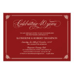 Formal Ruby 40th Anniversary Invitations