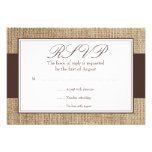 Formal Rustic Burlap Brown Response Card