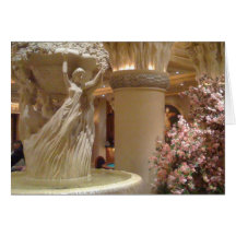 Fountain and flowers greeting cards