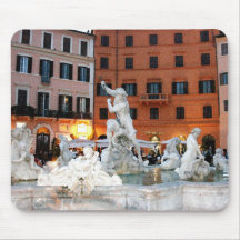 Fountain on the Piazza Navona Mouse Pads