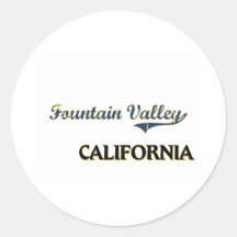 Fountain Valley California City Classic Round Sticker